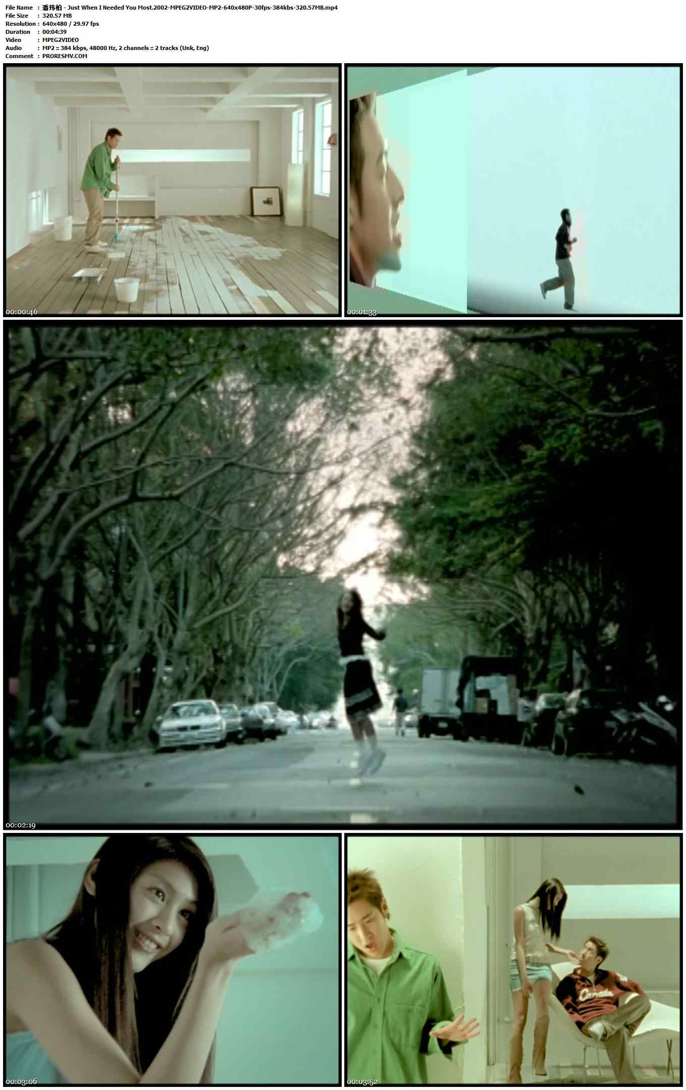 潘玮柏 - Just When I Needed You Most.2002-MPEG2VIDEO-MP2-640x480P-30fps-384kbs-320.57MB官方MV_高清MV